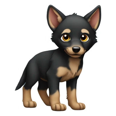 Black Jackal puppy sticker