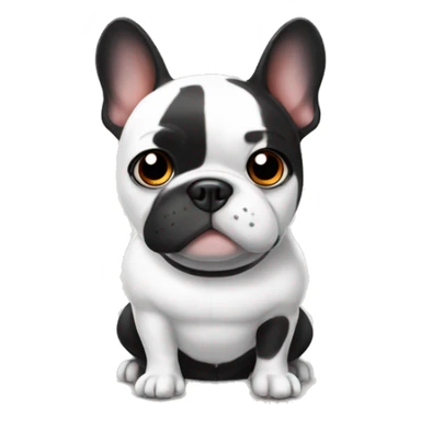 Black & white frenchie with baymax costume sticker