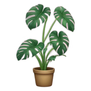 Pink Monstera plant sticker