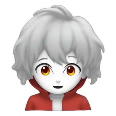 Red anime Ghost in style of akira sticker