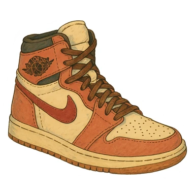ghibli style Nike Air Jordan high-top sneaker sticker
