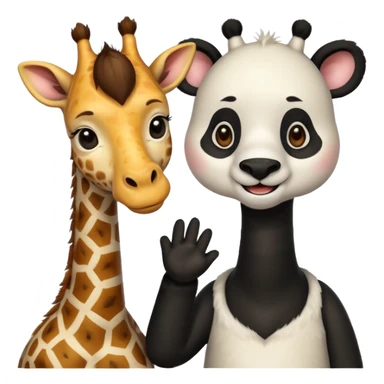 giraffe and panda as couple sticker