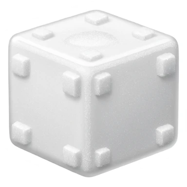 plain white cube of sugar sticker