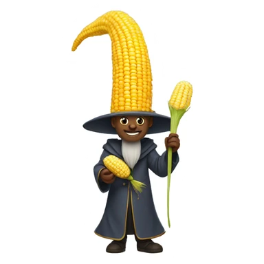Wizard with an ear of corn sticker