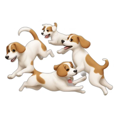 dogs run around sticker