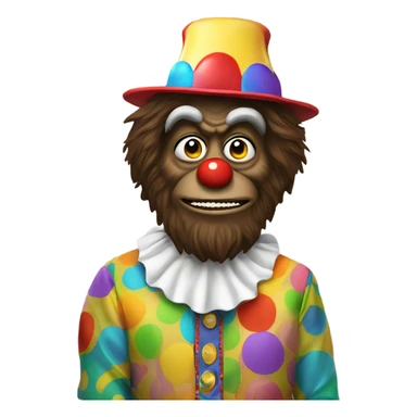 Sasquatch in a clown costume  sticker