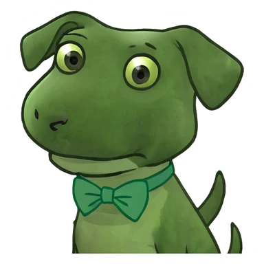 Dog with a bow sticker