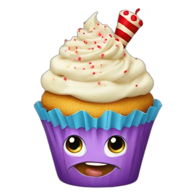 Donald Trump earing a cupcake sticker