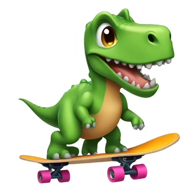 dinosaur on skateboard  sticker