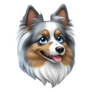 Blue Merle spitz nain with a One blue eye sticker