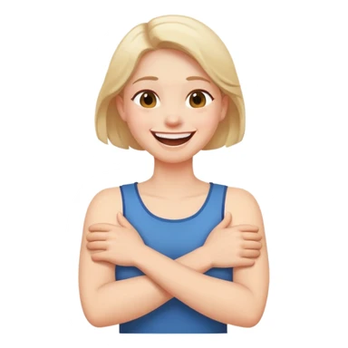 arm crossed neck holding laughing  sticker