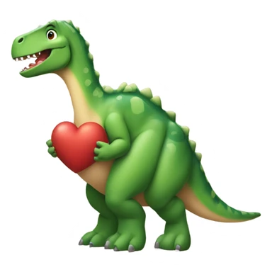 Dinosaur holding a heart sticker