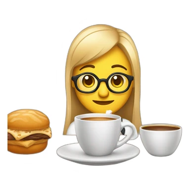 aluno estudando com uma chicara de cafe do lado sticker