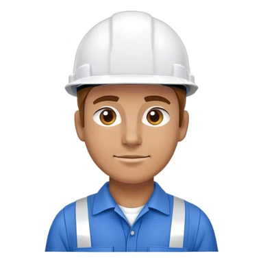 construction employe use helmet white and use uniform blue sky sticker