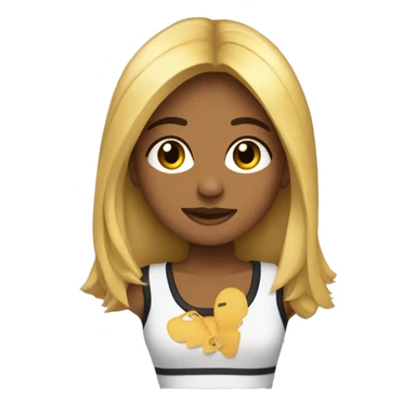 Chica morocha con pelo largo de mechas rubias y negras  sticker