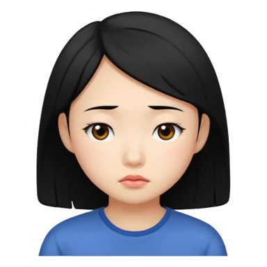 asian girl tired face sticker