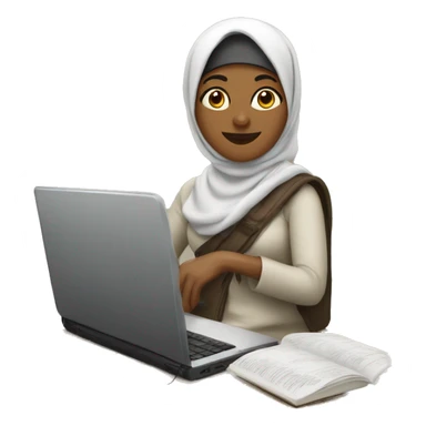 moslem woman with traveling hobbies and work remote sticker