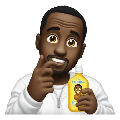 p diddy holding baby oil sticker