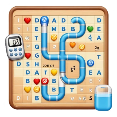 journey on a game board about Type 1 diabetes and aging to share knowledge and ways of coping, energetic sticker