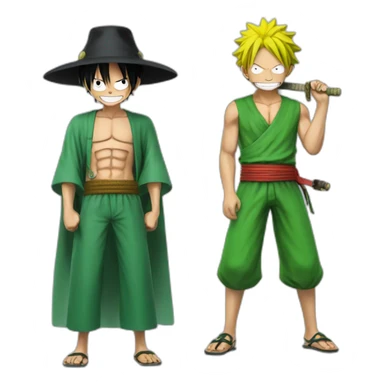 Luffy and zoro sticker