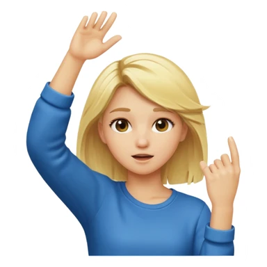 blonde girl dabbing sticker