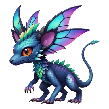 Dark edgy exotic anthropomorphic painted Fakémon-Pokémon-Trico-Vernid-creature sticker