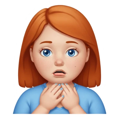 We’re not girl with freckles and blue eyes and chubby cheeks pretend pretending to choke herself sticker