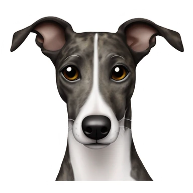 brindle black and white patches whippet sticker