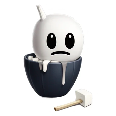 hollow knight character eating mashmallows sticker