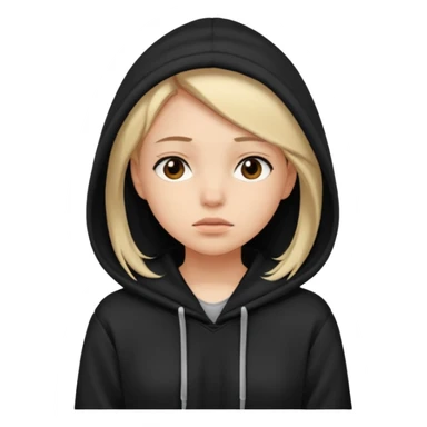 Girl tired and wearing a black hoodie  sticker