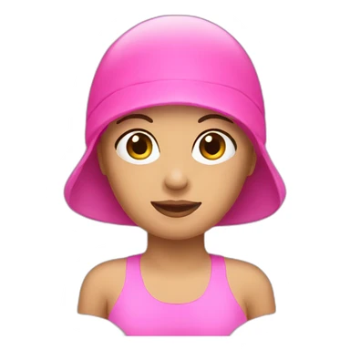 woman pink swim cap sticker