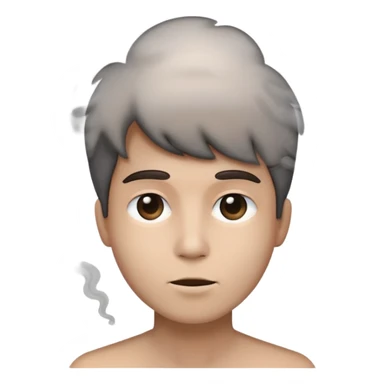 Smoke coming from a thinking person  sticker