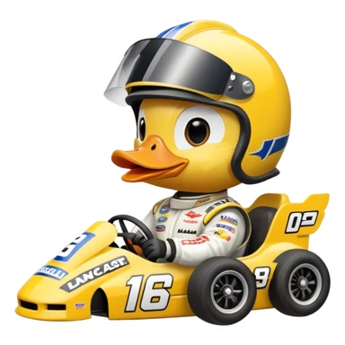 duck driving a nascar sticker