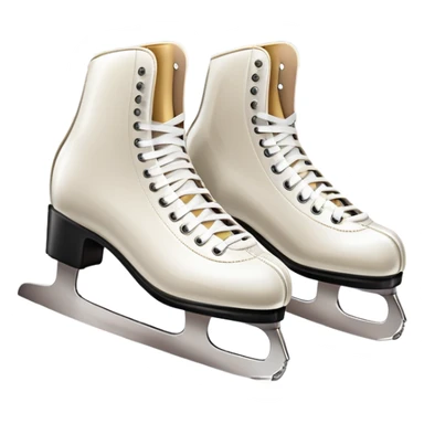 An icon featuring a pair of elegant figure skates resting on scratched, worn ice. In the background, cheering spectators fill the stands of a grand stadium, creating a vibrant atmosphere. Transparent background highlights the essence of figure skating performance sticker