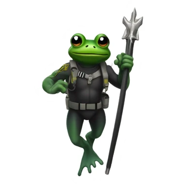 Frogman holding trident with black scuba  sticker