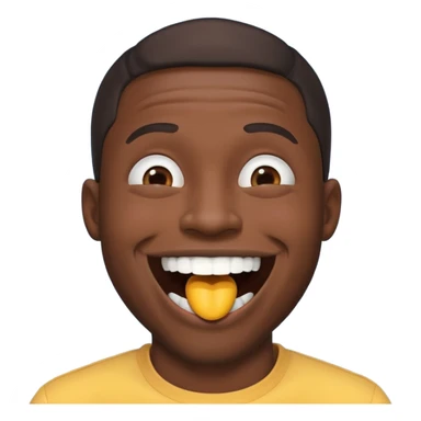 joy emoji laughing covering mouth black man sticker