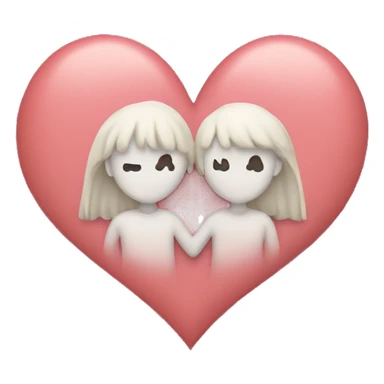 Wit mini heart joining together  sticker