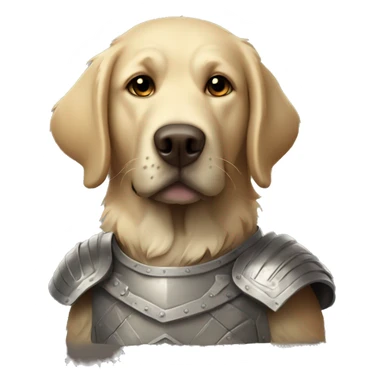 shaggy labrador-like dog in protective armor sticker
