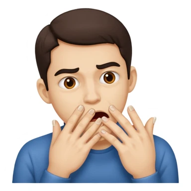 nervously bitting finger nails sticker