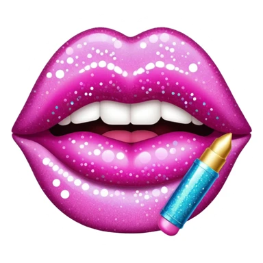 glitter pink kiss  sticker