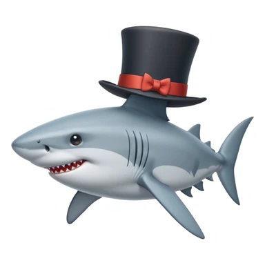 Shark with a top hat sticker