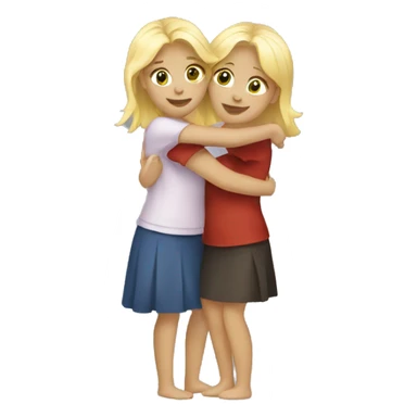 Two blonde girls hugging sticker