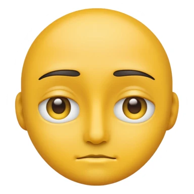 Generate me a blank face emoji with the upper eyelid half closed make it the original yellow emoji remove the nose sticker