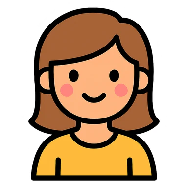 a wonderful girl with brown hair, color outline icon style sticker
