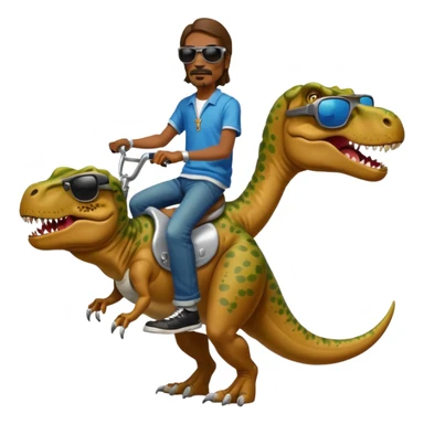 Snoop Dog riding a t. rex sticker