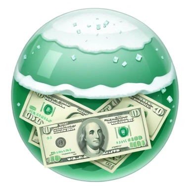 Snow ball with dollar bills  sticker