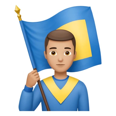 The Ukrainian man with flag sticker