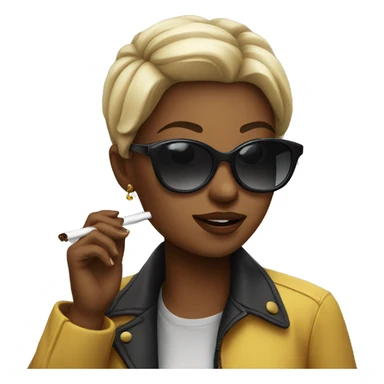 Sunglasses girl smoking sticker