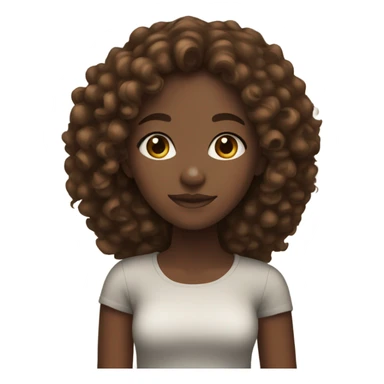 black girl with brown curly hsir brown eyes  sticker