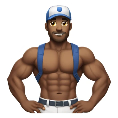 Trainer with 6 pack abs and a baseball cap  sticker